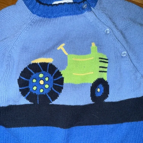 Florence Eiseman Boys’ 2T Tractor Crewneck Cotton Sweater - Picture 4 of 8